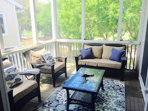 Screened Porch with golf course/marsh views