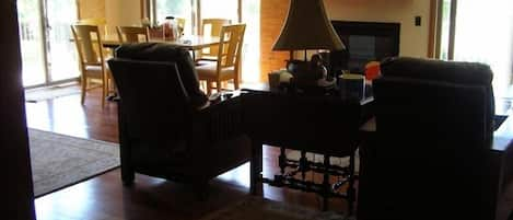 Complete view of the lake from the living room, kitchen, and dining room.