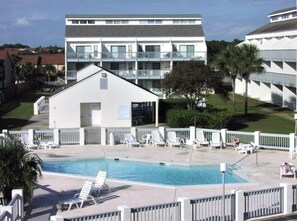 You can watch the kids swim from the balcony.