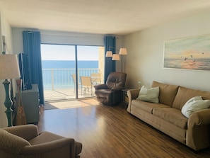 Living room with amazing Gulf of Mexico view