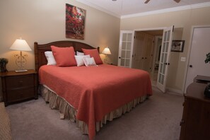 Newly renovated dressing room/bath with large, lighted closet.