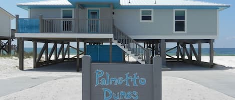 Palmetto Dunes front view from beach road.