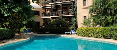 Condominium pool area 