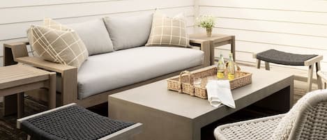 comfortable lounge seating on rooftop deck