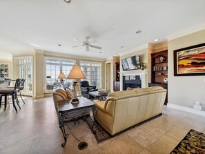 Living Area on the Main Floor with New Furniture at 39 Dune Lane