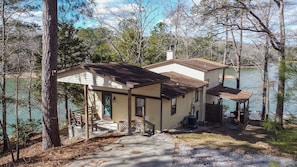 View of the house from the driveway. 