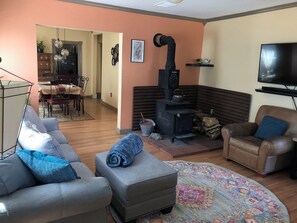 Family Room with Woodstove