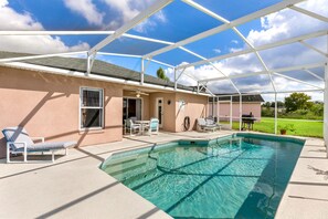 South facing pool and deck