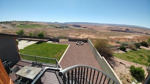 Upper level looking to deck, lawn and firepit. Breathtaking views!