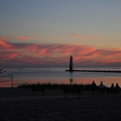 Sunset over Lake Michigan on the Frankfort Beach
