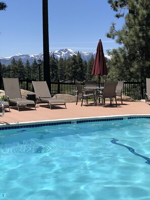 Our beautifully kept lake village pool and hot tub open at 10 am every day