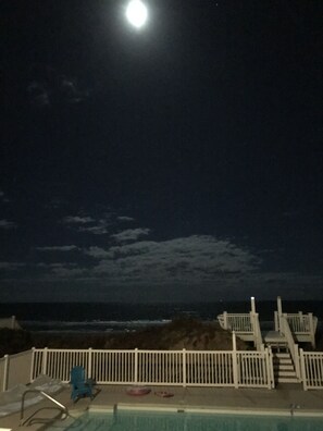 View from our deck - Full Moon lights up the Ocean