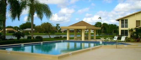 Pool Area with lake view