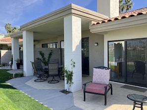 Oversized North facing deck with sun and shade