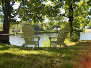Enjoy your morning coffee sitting in your Adirondack chair