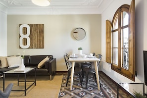 Living room and dining area