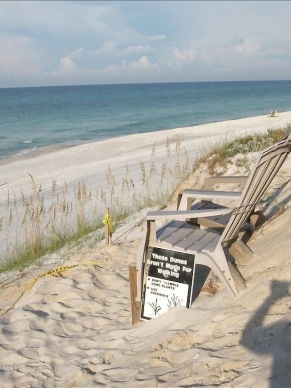 View looking down on beach. Great place to watch the sunset!