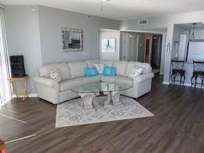 Living room sectional with lots of room for family entertaining and sprawling