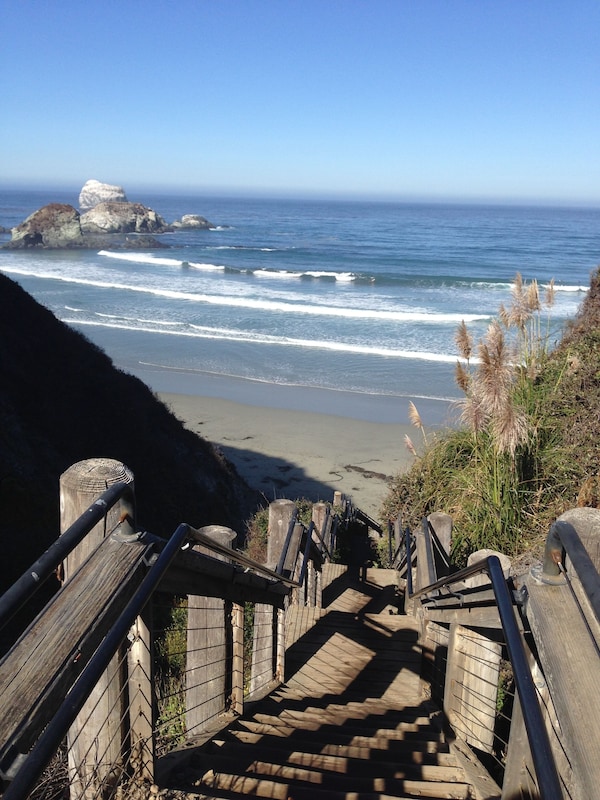 Stairway to Sand Dollar Beach (100 stairs to a beautiful cove) a mile away.