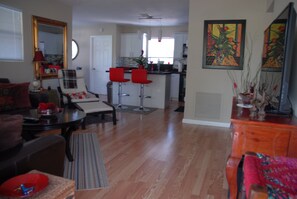 Enter into a newly renovated and nicely decorated open floor plan