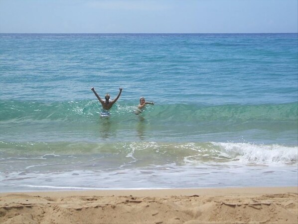 Awesome surfing/body surfing/boogie boarding for the whole family--FUN FUN FUN!!