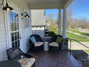 Plenty of seating on the front porch.