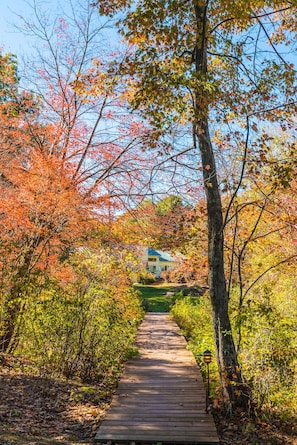 Bridge to backyard from dock area