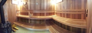Warm relaxing sauna