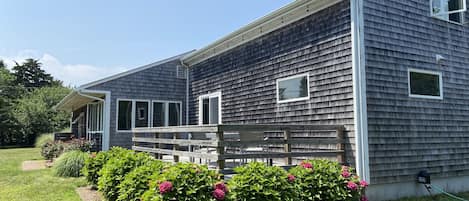 Front deck and house