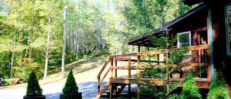 Deck Overlooking The Wolfcreek Cabin Property (50 acres)