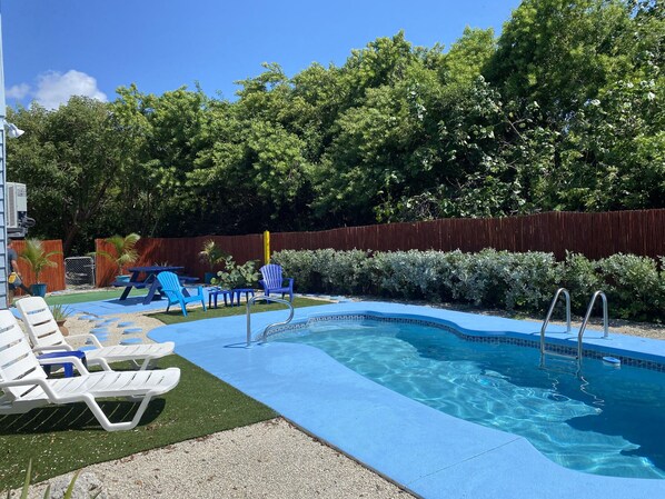 Backyard POOl Area. Great for Barbecue