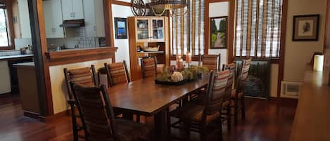 Dining room and kitchen