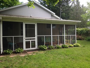 Back entrance from porch.