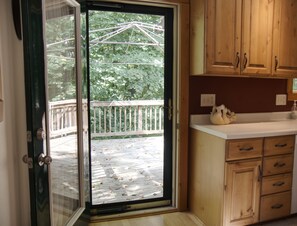 Step onto your private deck from the kitchen