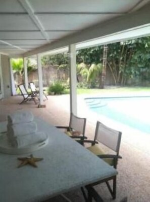 Dine and relax poolside