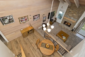 Looking down from loft.