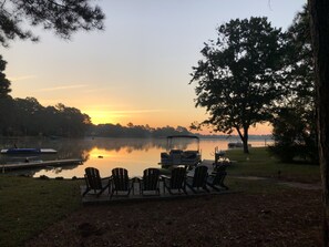 Watching the sunrise from our new waterfront patio🤩