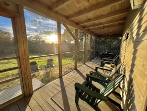 Sunset view from screened in porch