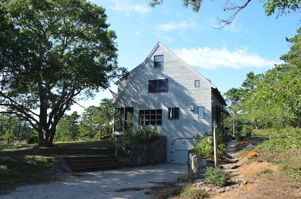 Side view of the house as one approaches from the driveway