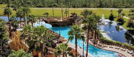 Soak up some sun and relax by the Pirate Ship pool!