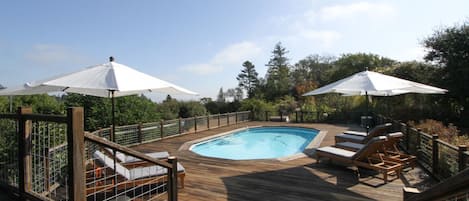 This is the view from the upper deck overlooking the pool area