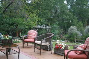 Back patio off master, looking towards stairs to go to fire pit.