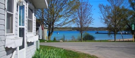 View of Beautiful Blue Suttons Bay from the Main Entrance to the Bayview Cottage