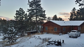 Cabin View and Eight Acres in Winter