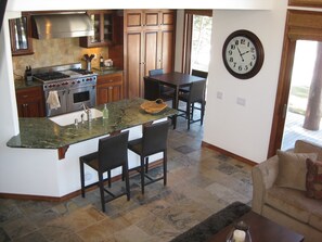 Kitchen and breakfast nook are open to the living room for your large gatherings