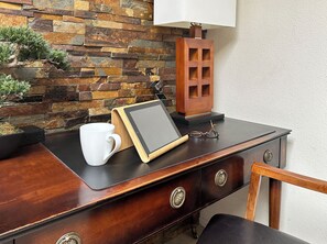 Enjoy the office area where you can enjoy your tablet and coffee