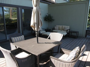 Comfortably furnished deck