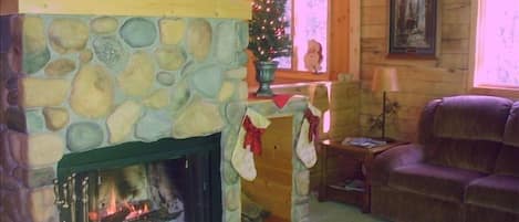 Livingroom with Wood Burning Fireplace