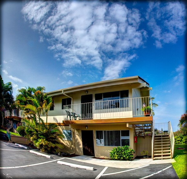 view of unit from the parking lot