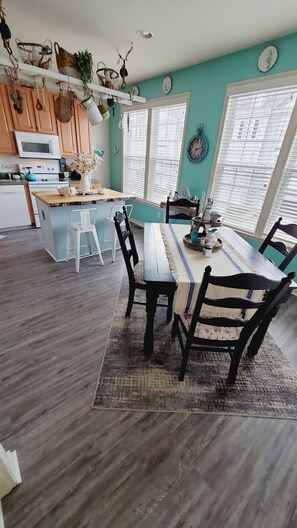 dining at table and island